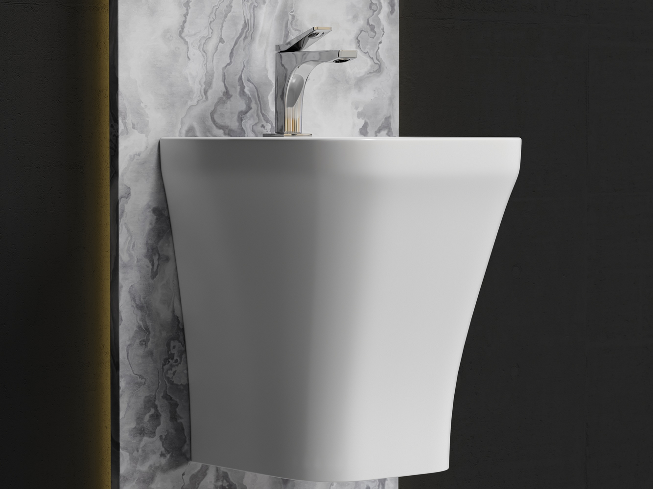 Фото Раковина Ceramicanova Dion CN6067 напольная 36,5 × 40 × 45,5 см, белый глянцевый