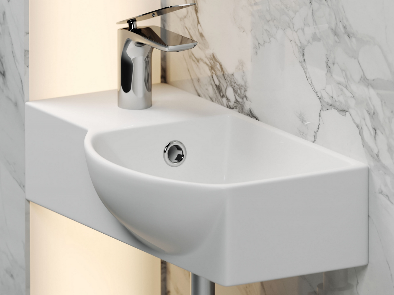 Фото Раковина Ceramicanova Element CN6039R подвесная 40 × 22 × 12 см, белый глянцевый