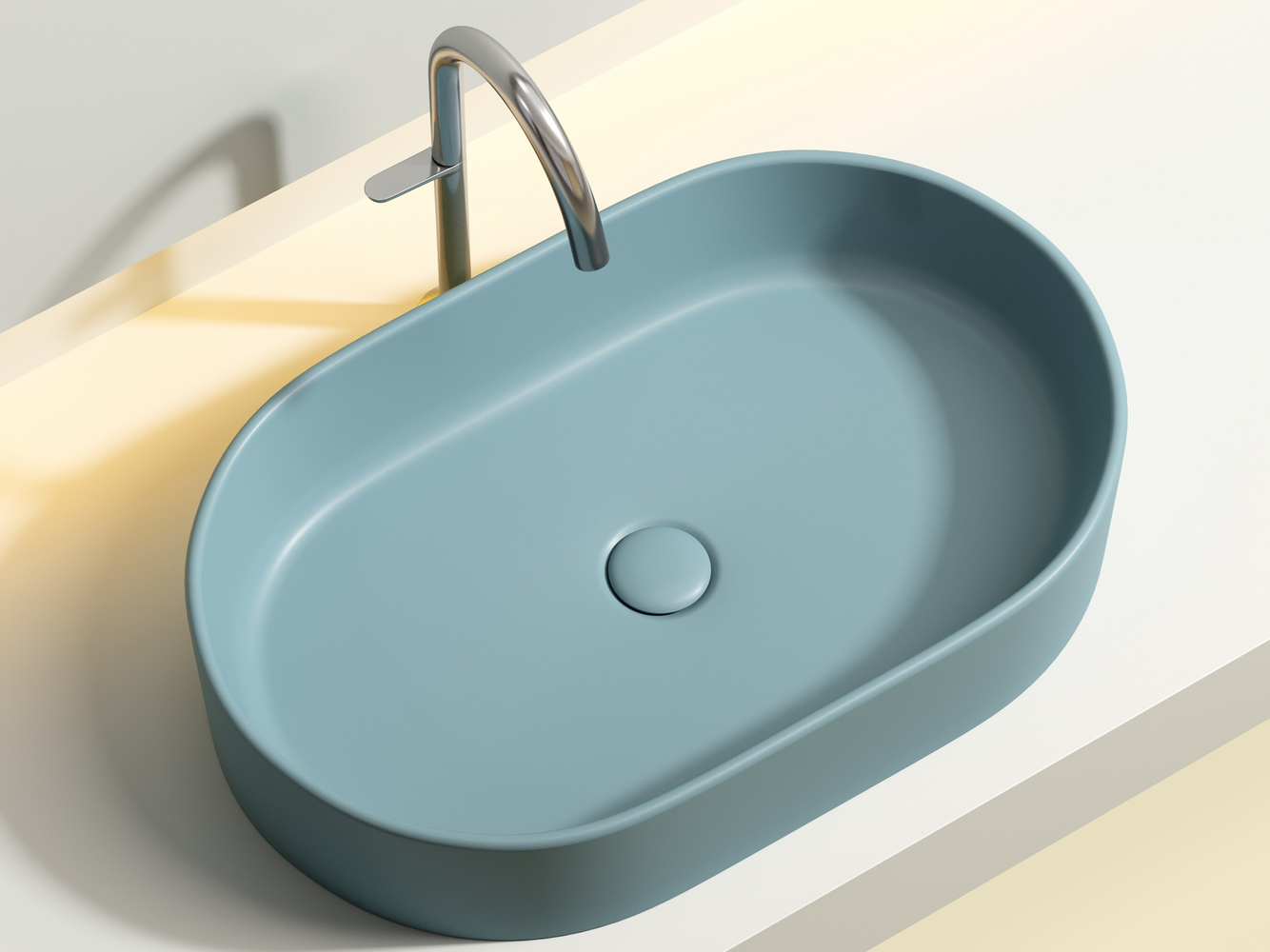 Фото Раковина Ceramicanova Element CN6048MLG накладная 60 × 38,5 × 12,2 см, зеленый матовый