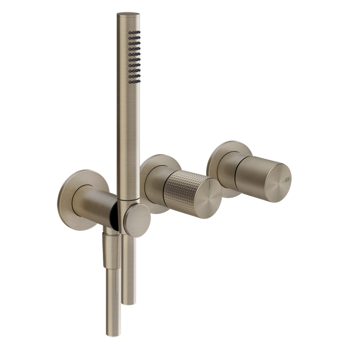 Фото Смеситель Gessi Habito 70438#149 для душа с переключателем на 2 потока, никель браш