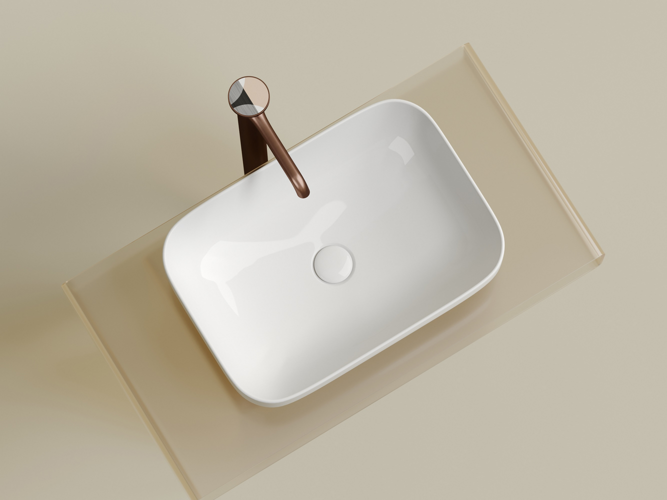 Фото Раковина Ceramicanova Element CN6055 накладная 50 × 35,9 × 14,5 см, белый глянцевый