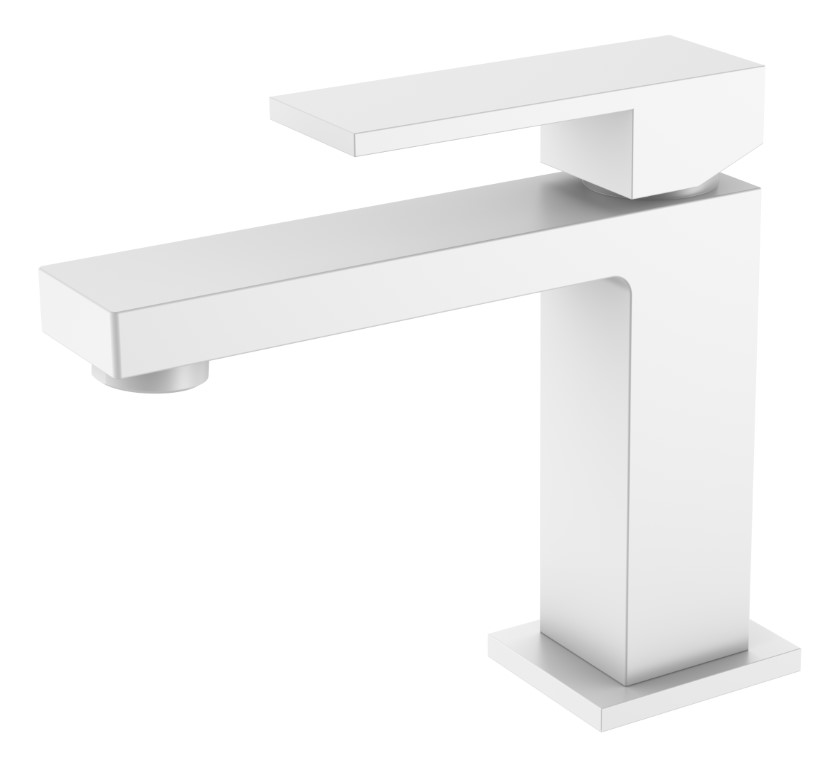 Фото Смеситель для раковины Boheme Qubic 471-MW белый матовый