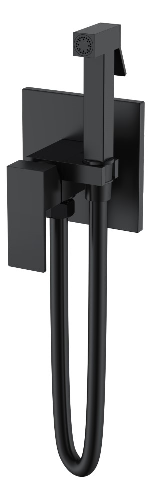 Фото Гигиенический душ Boheme Qubic 477-B со смесителем черный