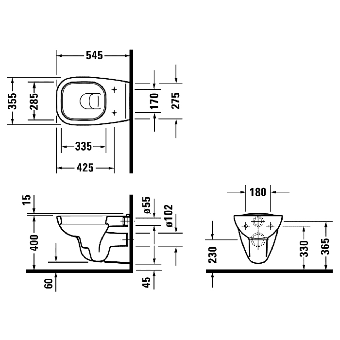 Фото Унитаз подвесной Duravit D-Code 45350900A1, с сиденьем с микролифтом, белый глянцевый