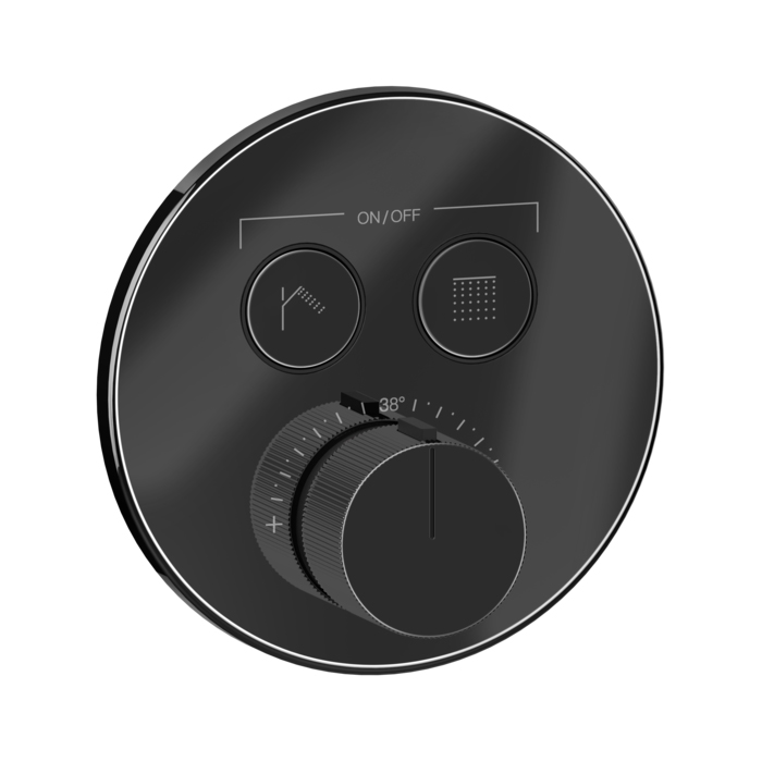 Фото Смеситель Gessi Hi-Fi 38713#706 для душа термостат, черный хром глянец pvd