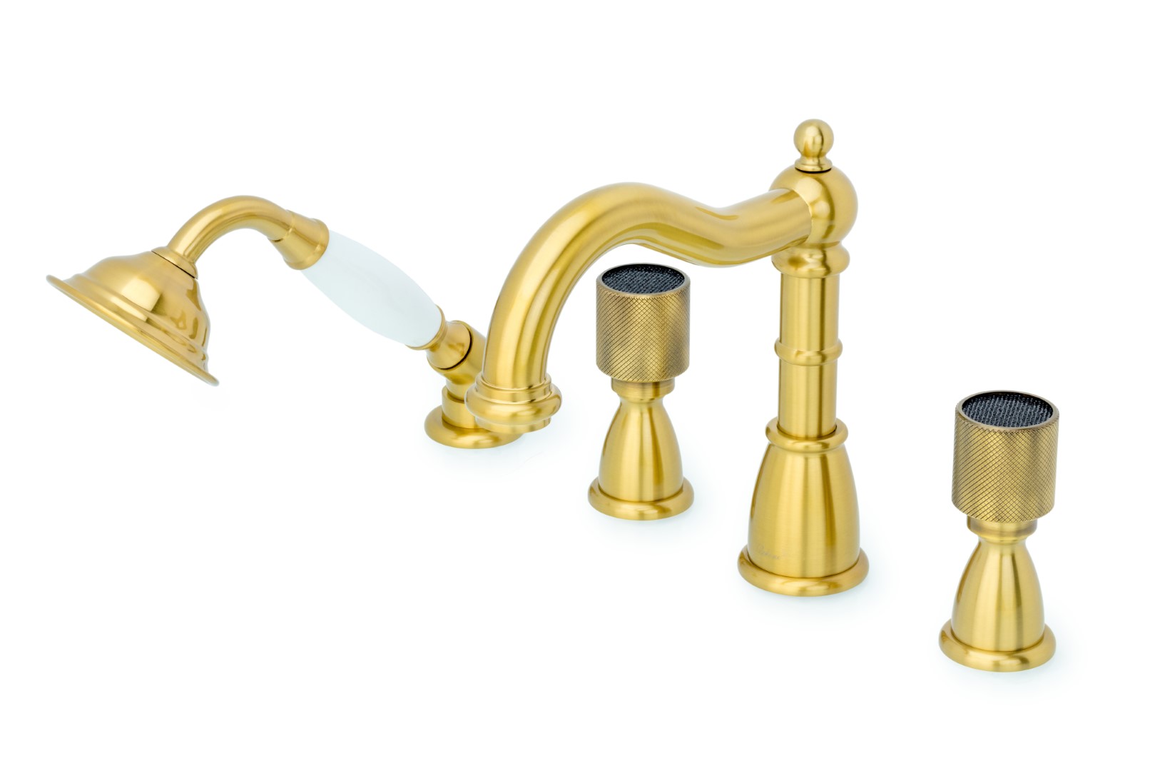 Фото Смеситель на борт ванны Boheme Royal 391-Royal/CRST black бронза