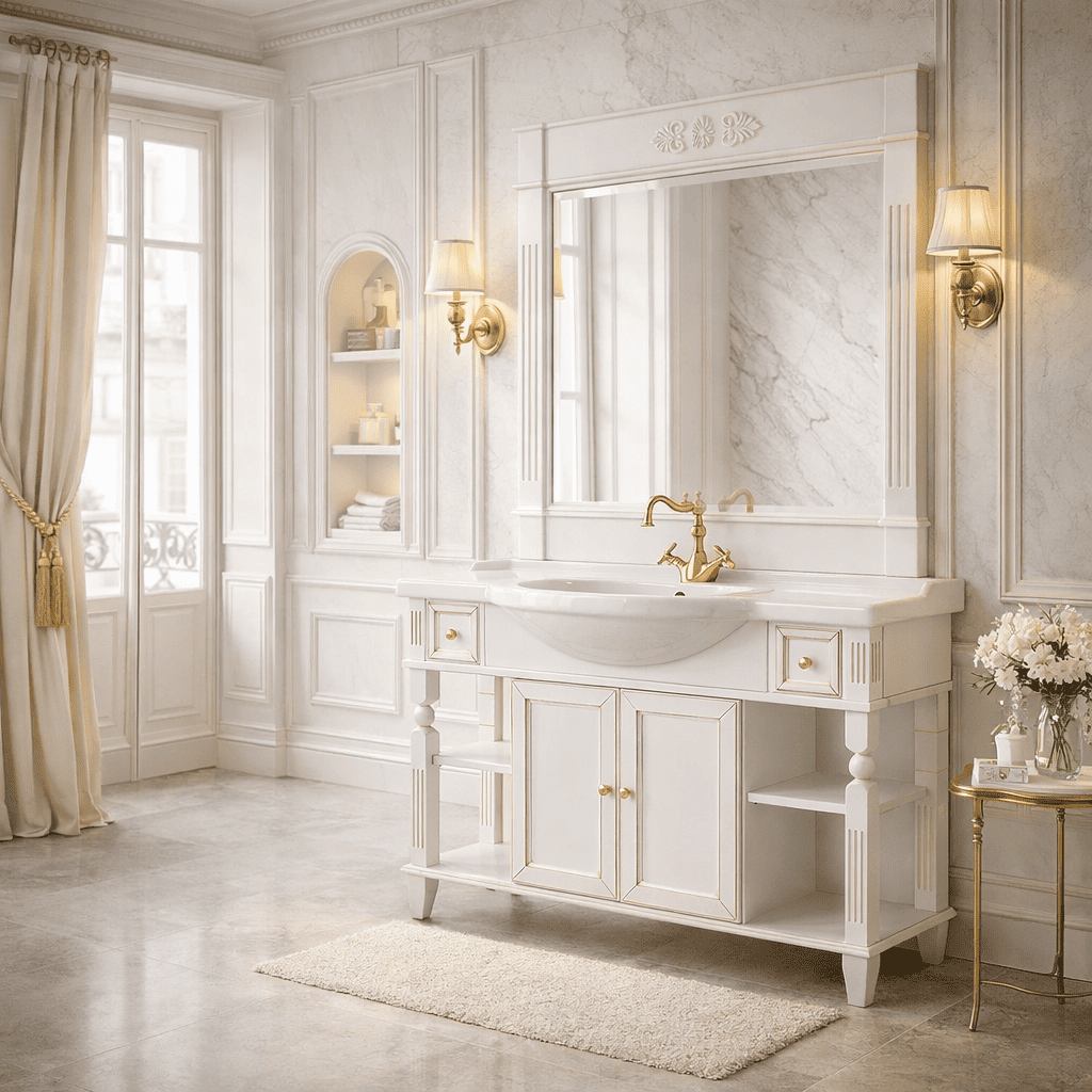 Фото Мебель для ванной Migliore Kantri цвет Bianco Matt Patinato 121 см