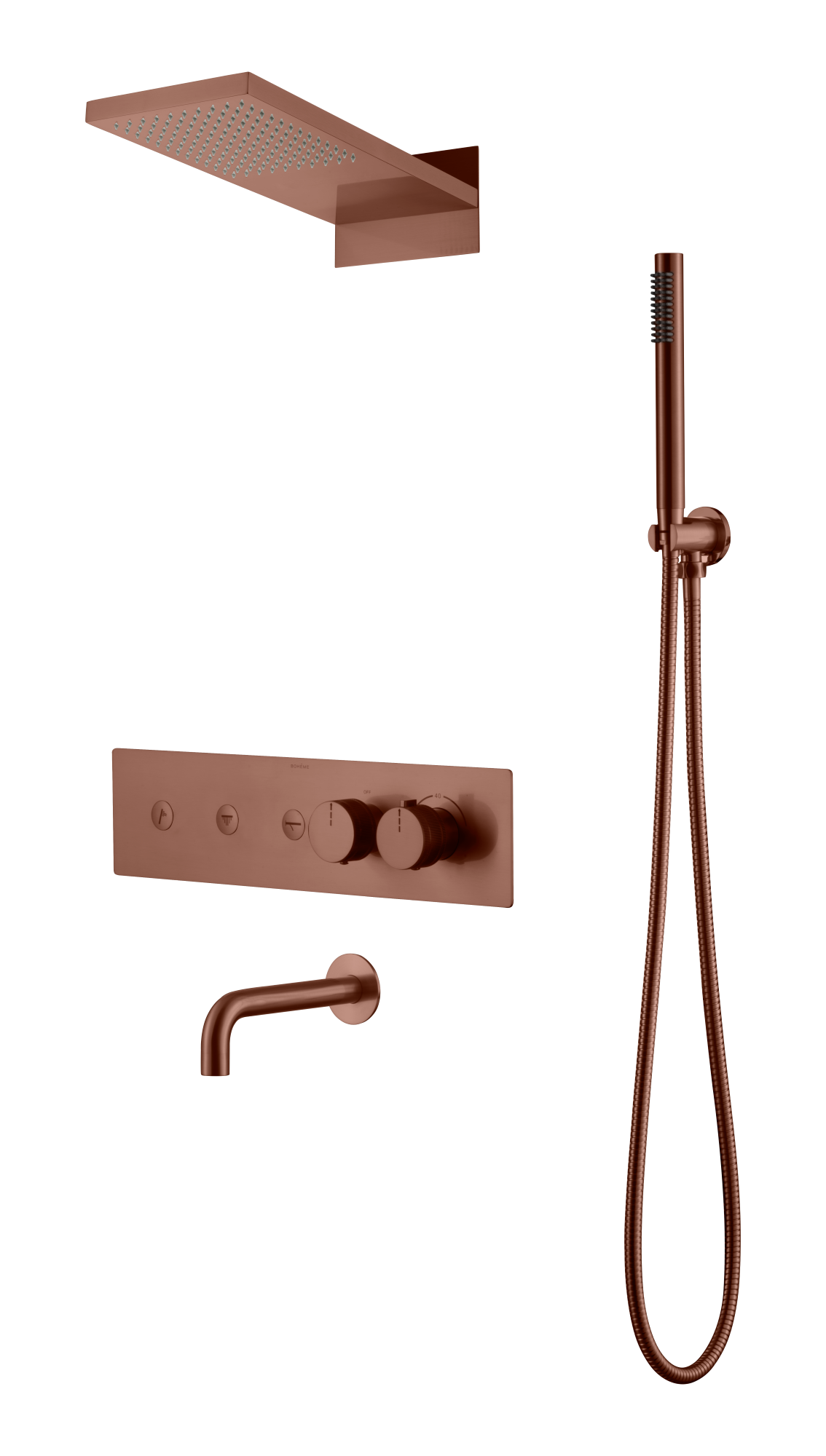 Фото Душевая система Boheme Fusion 131-2-BRB термостат с изливом, бронза браш