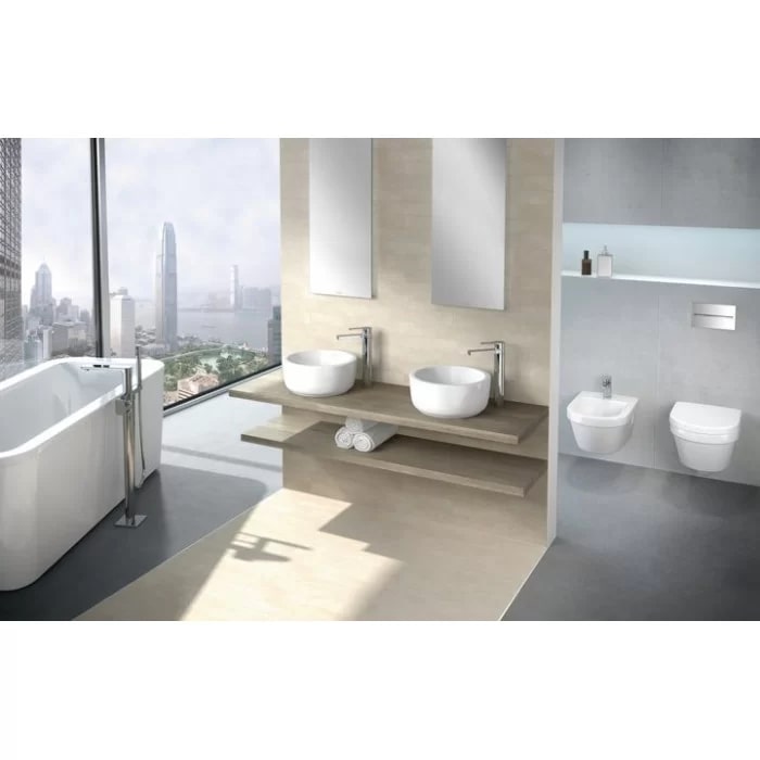 Фото Унитаз подвесной Villeroy & Boch Architectura 5684HR01, безободковый, с сиденьем с микролифтом, белый глянцевый