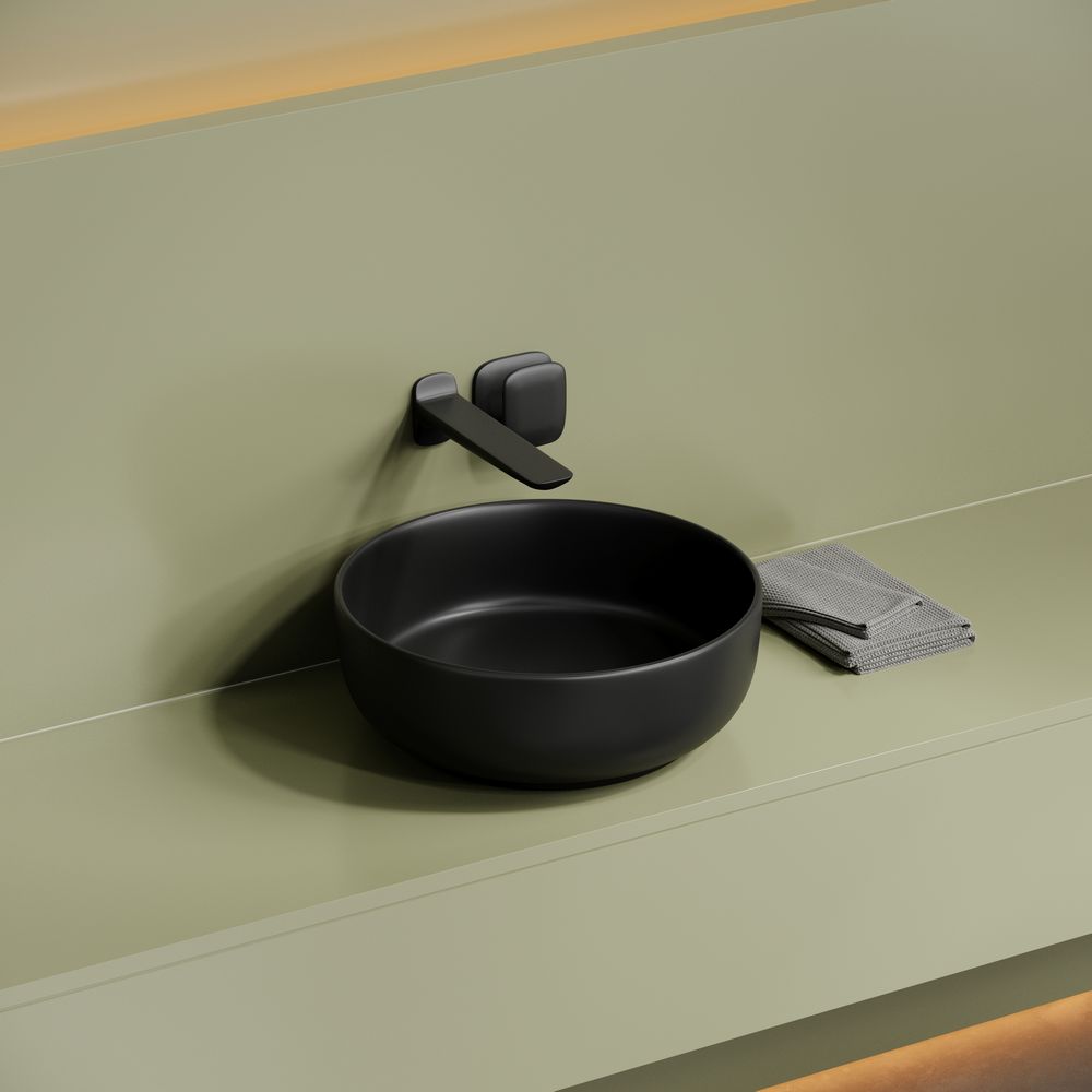 Фото Раковина Ceramicanova Taycan CN12003MB накладная 37,5 × 37,5 × 14 см, черный матовый