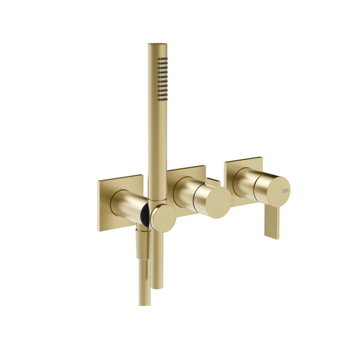 Фото Смеситель Gessi Inverso Rigato 73536#727 для душа, латунь браш pvd