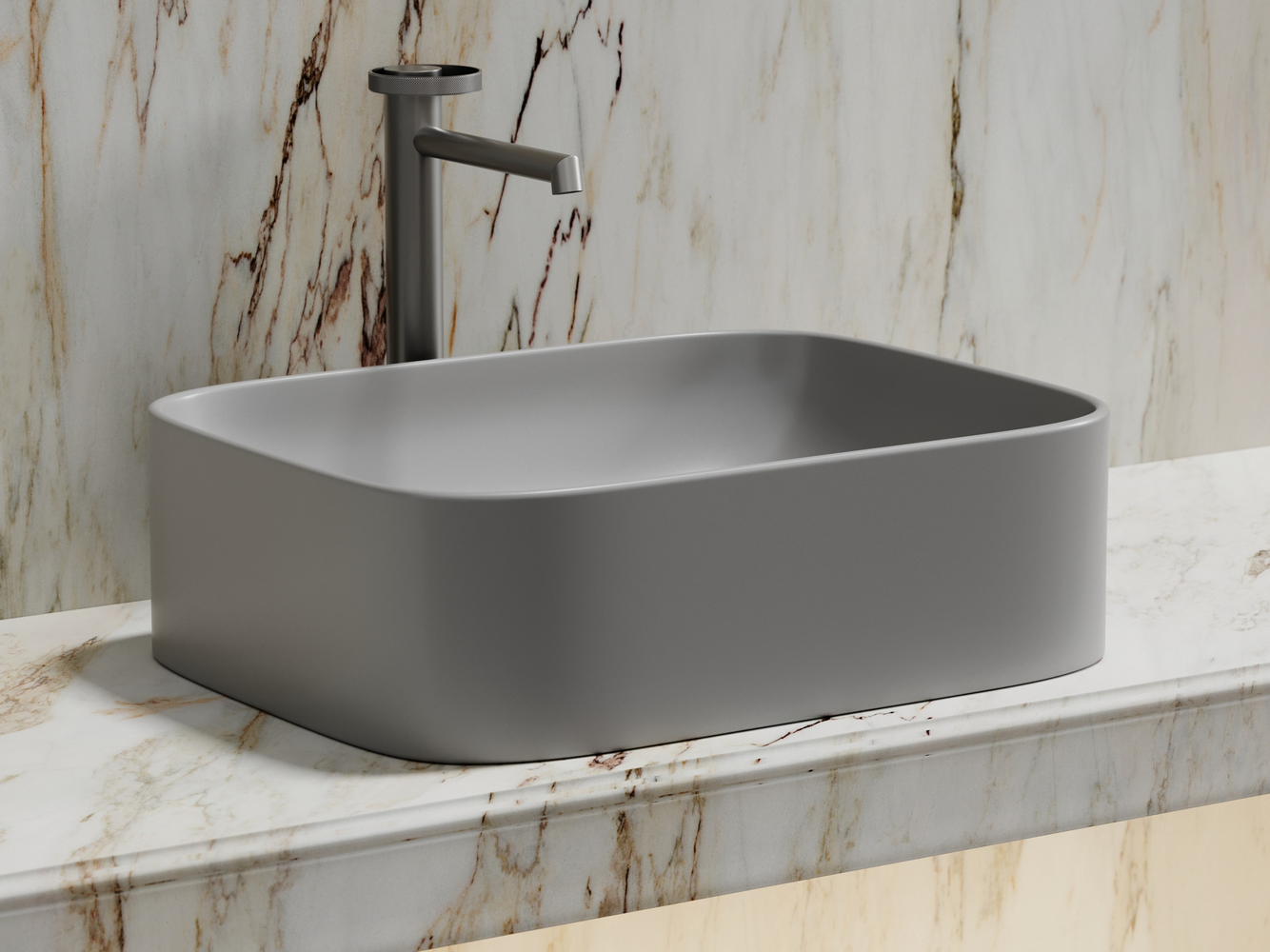 Фото Раковина Ceramicanova Element CN6052MSG накладная 50,5 × 38 × 15 см, серый матовый