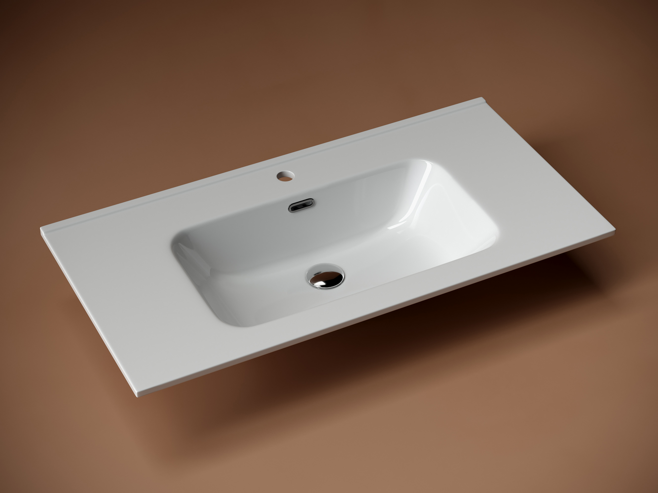 Фото Раковина Ceramicanova Element CN7002 мебельная 91 × 46,5 × 18 см, белый глянцевый