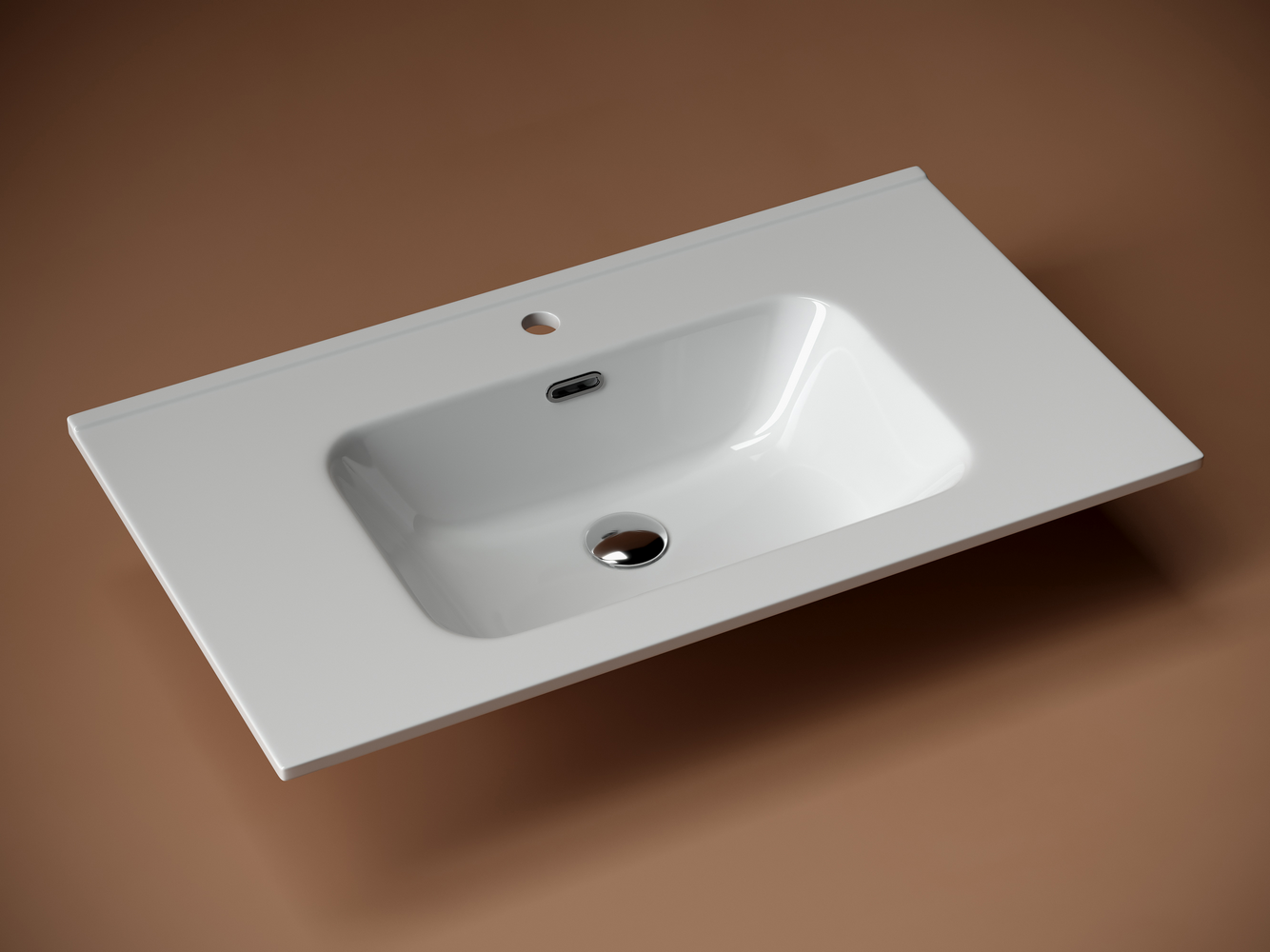Фото Раковина Ceramicanova Element CN7005 мебельная 81 × 46,5 × 18 см, белый глянцевый