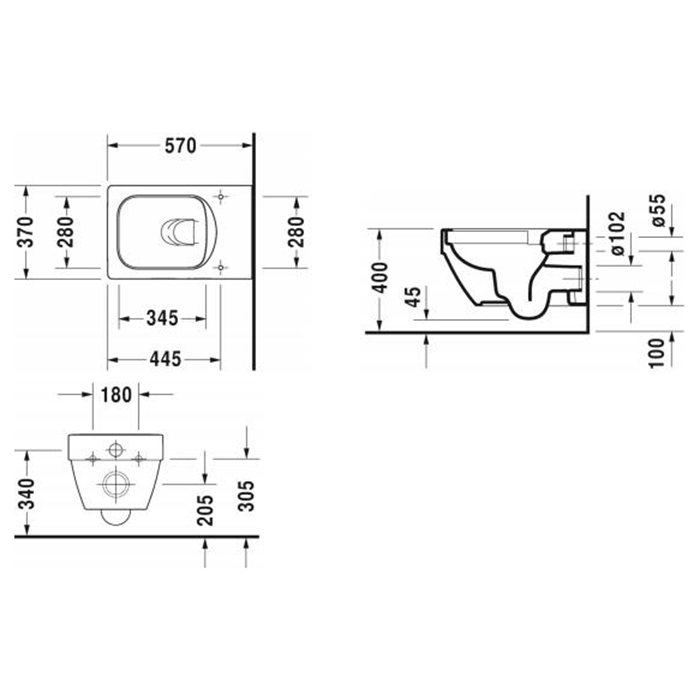 Фото Унитаз подвесной Duravit Vero Air 2525090000, безободковый, без сиденья, белый глянцевый