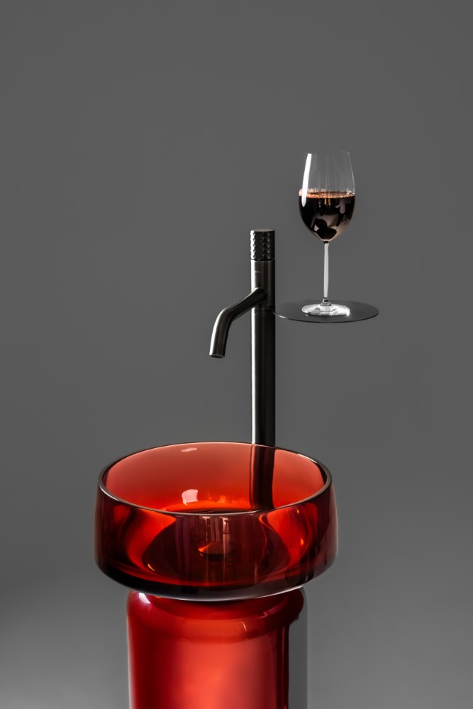 Фото Пьедестал для раковины Boheme Glow Smoke 810-BASE-GS-T напольный круглый 68 см, Terracotta (дымчатая терракота)