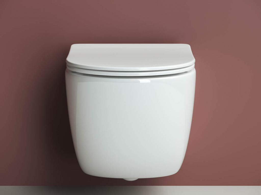 Фото Унитаз Ceramicanova Forma CN3009 безободковый с сиденьем подвесной, белый глянцевый