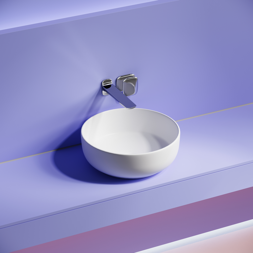 Фото Раковина Ceramicanova Taycan CN12003MW накладная 37,5 × 37,5 × 14 см, белый матовый
