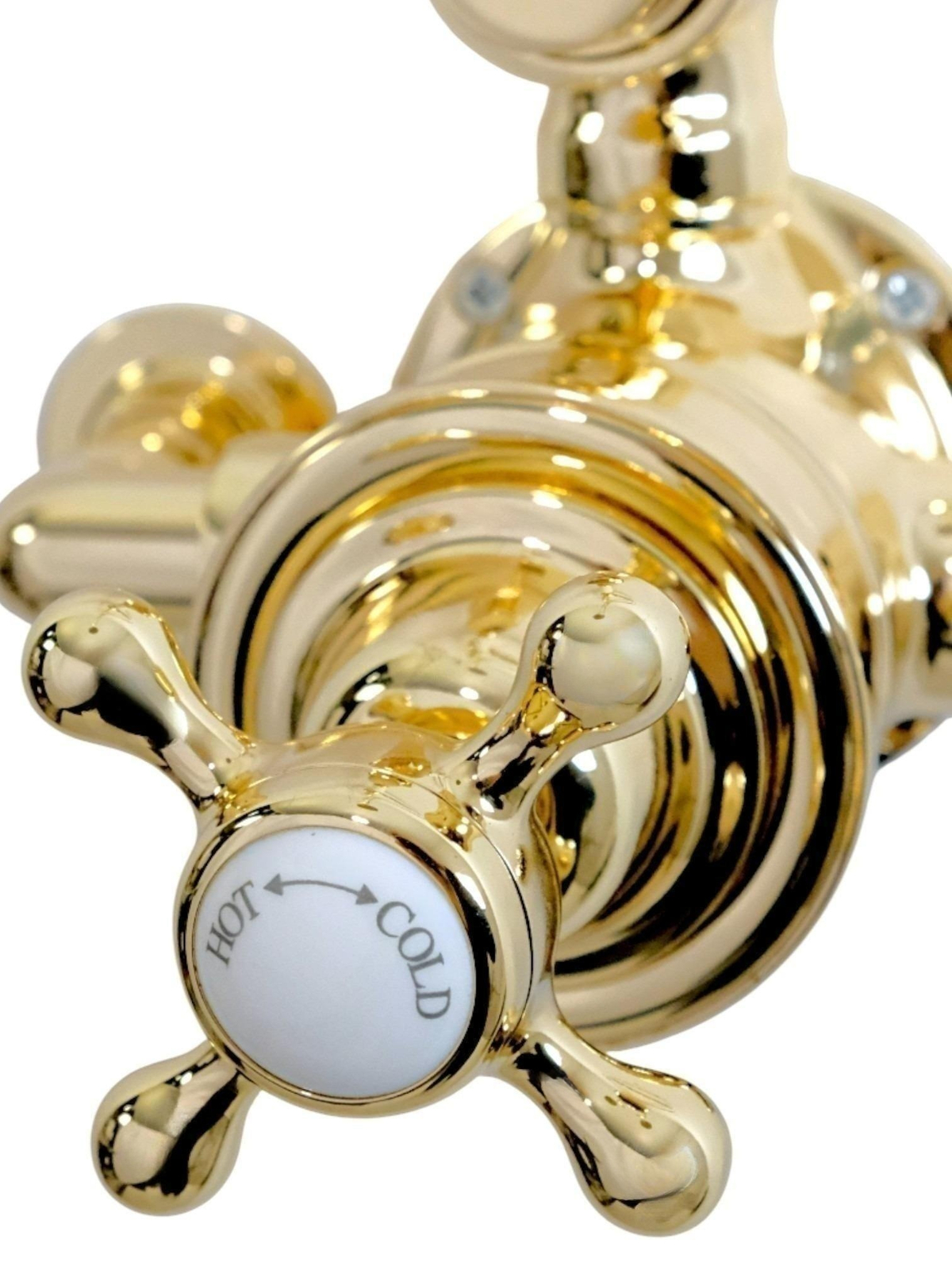 Фото Душевая стойка Migliore King 32880 с термостатом, золото глянец