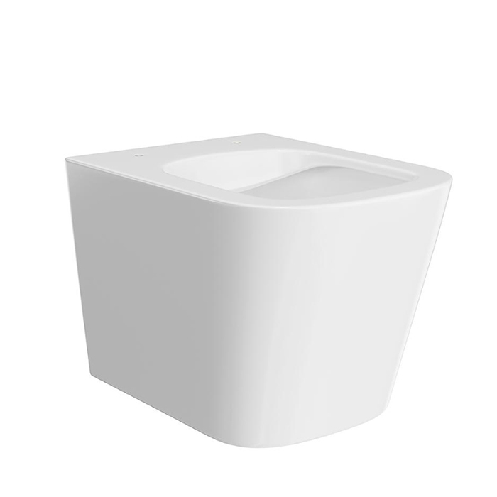 Фото Унитаз подвесной укороченный Kerama Marazzi Cubo CU.wc.02, безободковый, с сиденьем с микролифтом, белый глянцевый