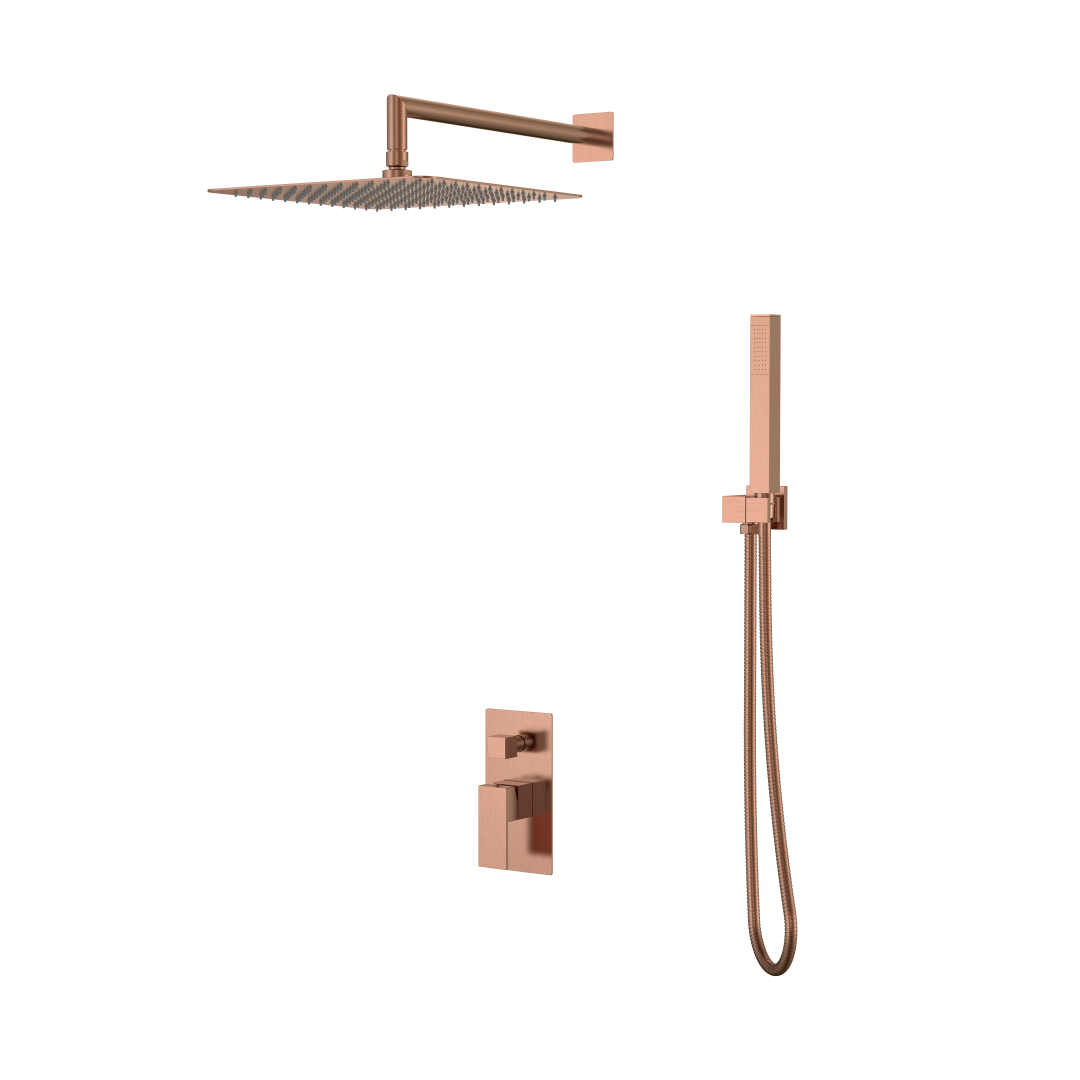 Фото Душевая система Boheme Qubic 474-3-CB медь браш