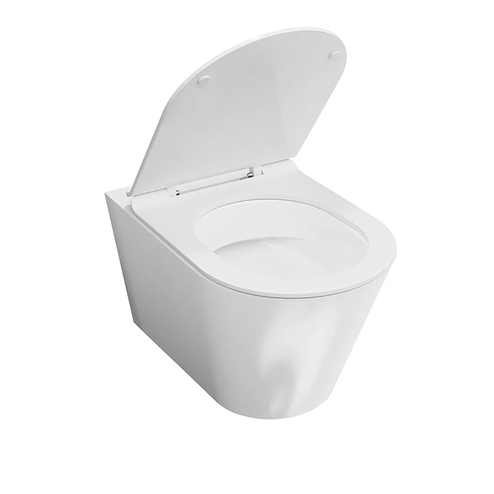 Фото Унитаз подвесной Kerama Marazzi Plaza Modern KMPMWc53GWh2, безободковый, без сиденья, белый глянцевый