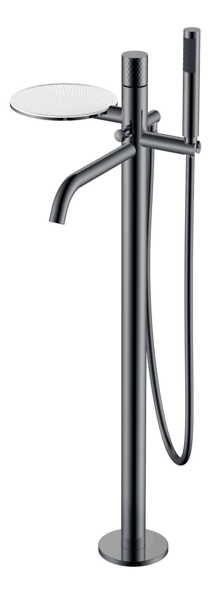 Фото Смеситель для ванны Boheme Stick 129-SGM напольный графит глянец