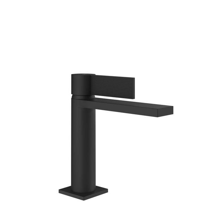 Фото Смеситель Gessi Inverso Rigato 73551#299 для раковины с донным клапаном, черный матовый