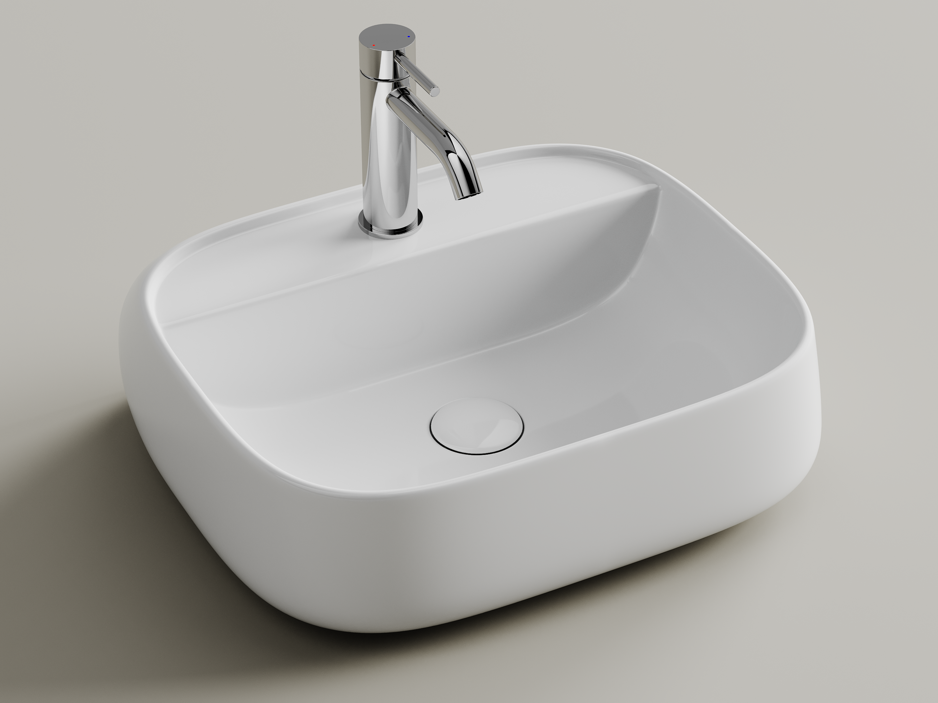 Фото Раковина Ceramicanova Fonte CN5051 накладная 50 × 42,5 × 14,5 см, белый глянцевый