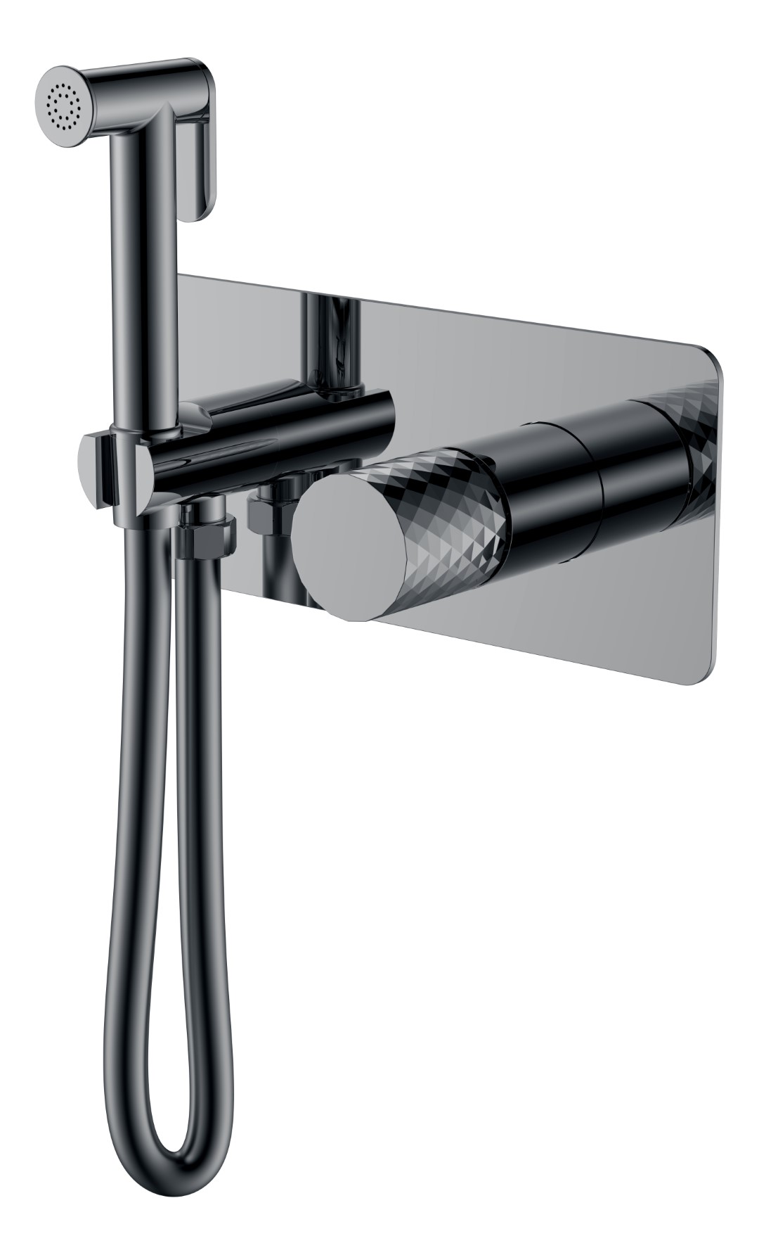Фото Гигиенический душ Boheme Stick 127-SGM со смесителем графит глянец