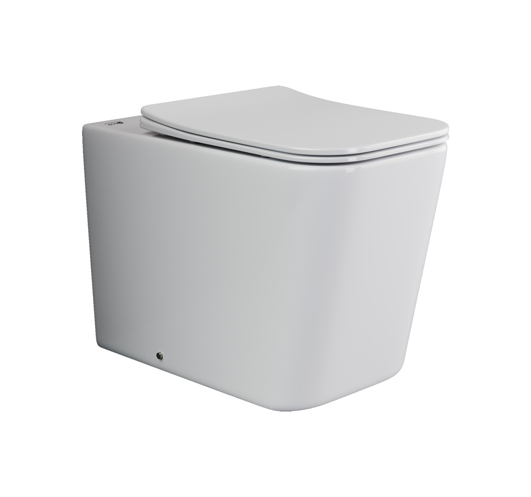 Фото Унитаз Ceramicanova Cubic CN1809 безободковый с сиденьем приставной, белый глянцевый