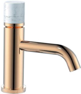 Фото Смеситель для раковины Boheme Stick 121-G-MR-W золото/белый