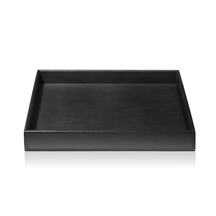 Фото Лоток Decor Walther Brownie 0932460 настольный 28x28 см, имитация кожи, цвет черный