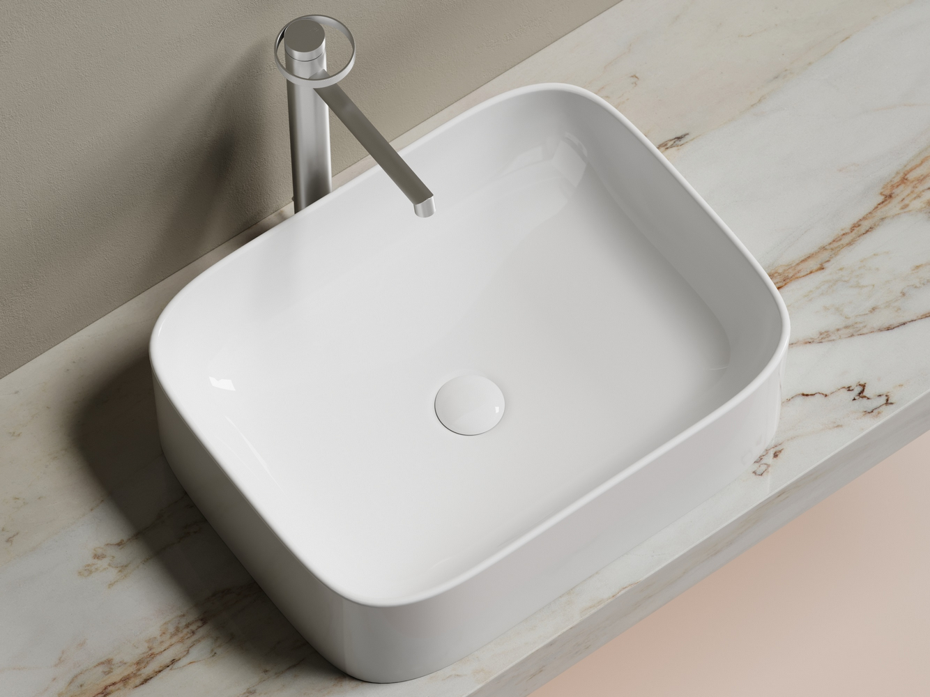 Фото Раковина Ceramicanova Element CN6052 накладная 50,5 × 38 × 15 см, белый глянцевый