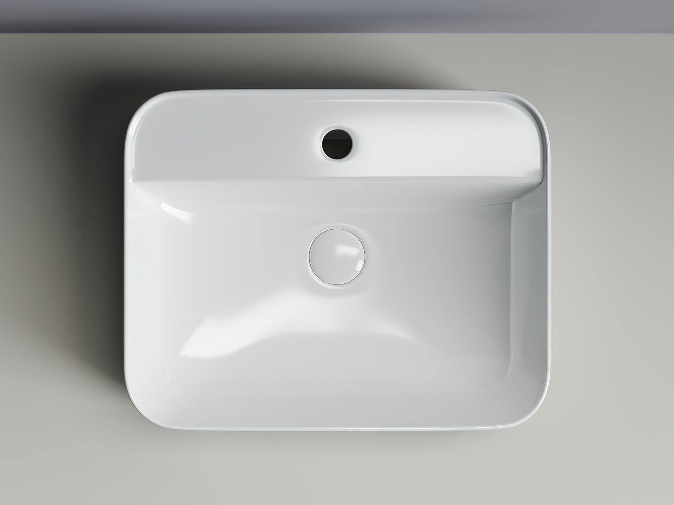 Фото Раковина Ceramicanova Element CN5015 накладная 50 × 40 × 14 см, белый глянцевый