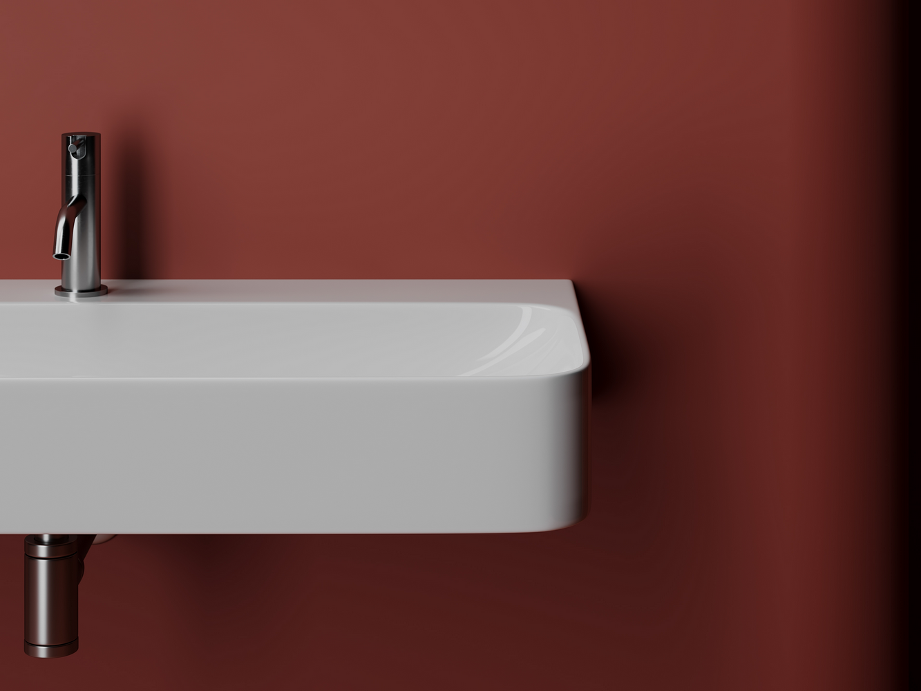 Фото Раковина Ceramicanova Aura CN2007 подвесная 102 × 47,6 × 14 см, белый глянцевый