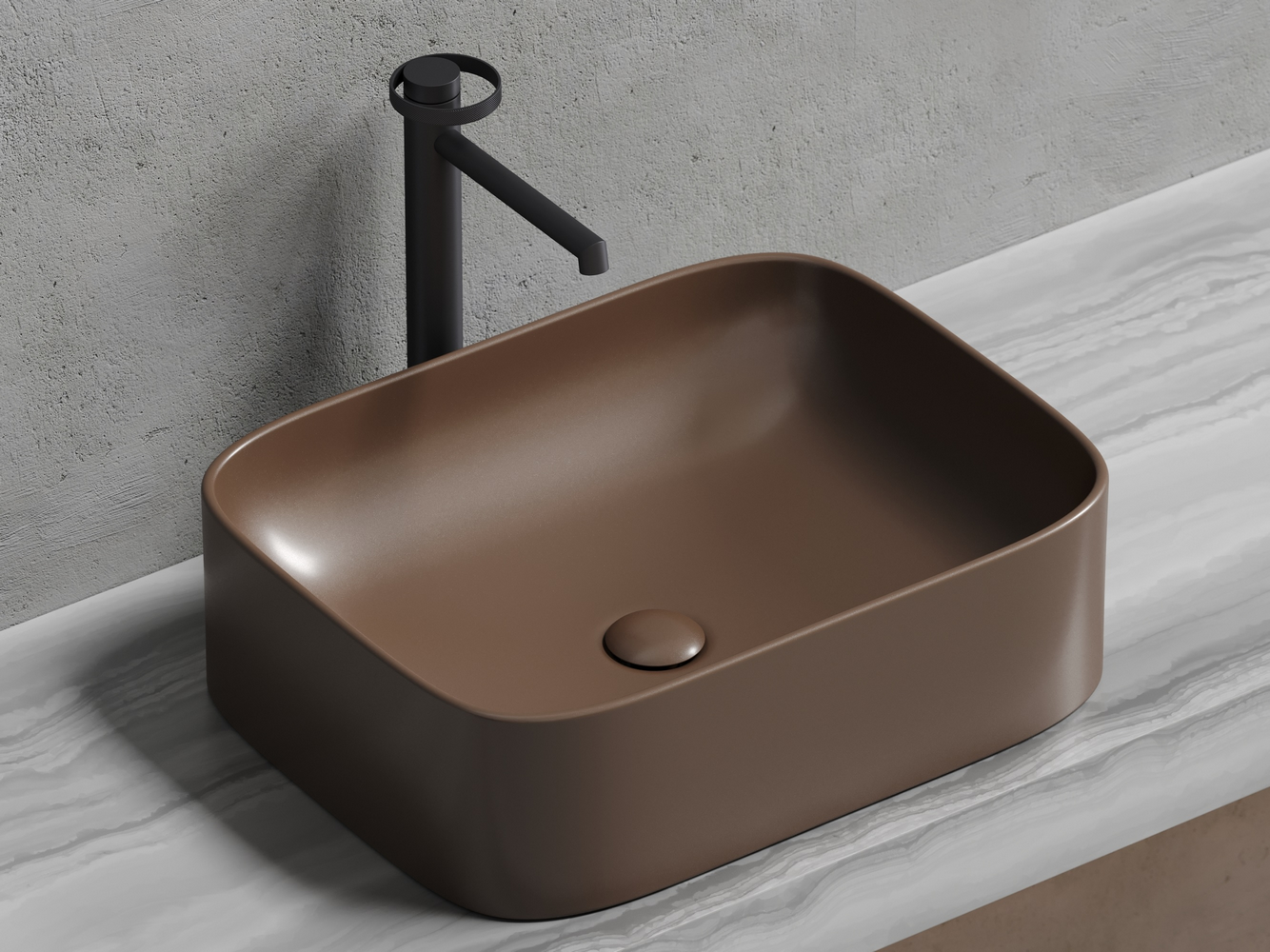 Фото Раковина Ceramicanova Element CN6052MDB накладная 50,5 × 38 × 15 см, темно-коричневый матовый