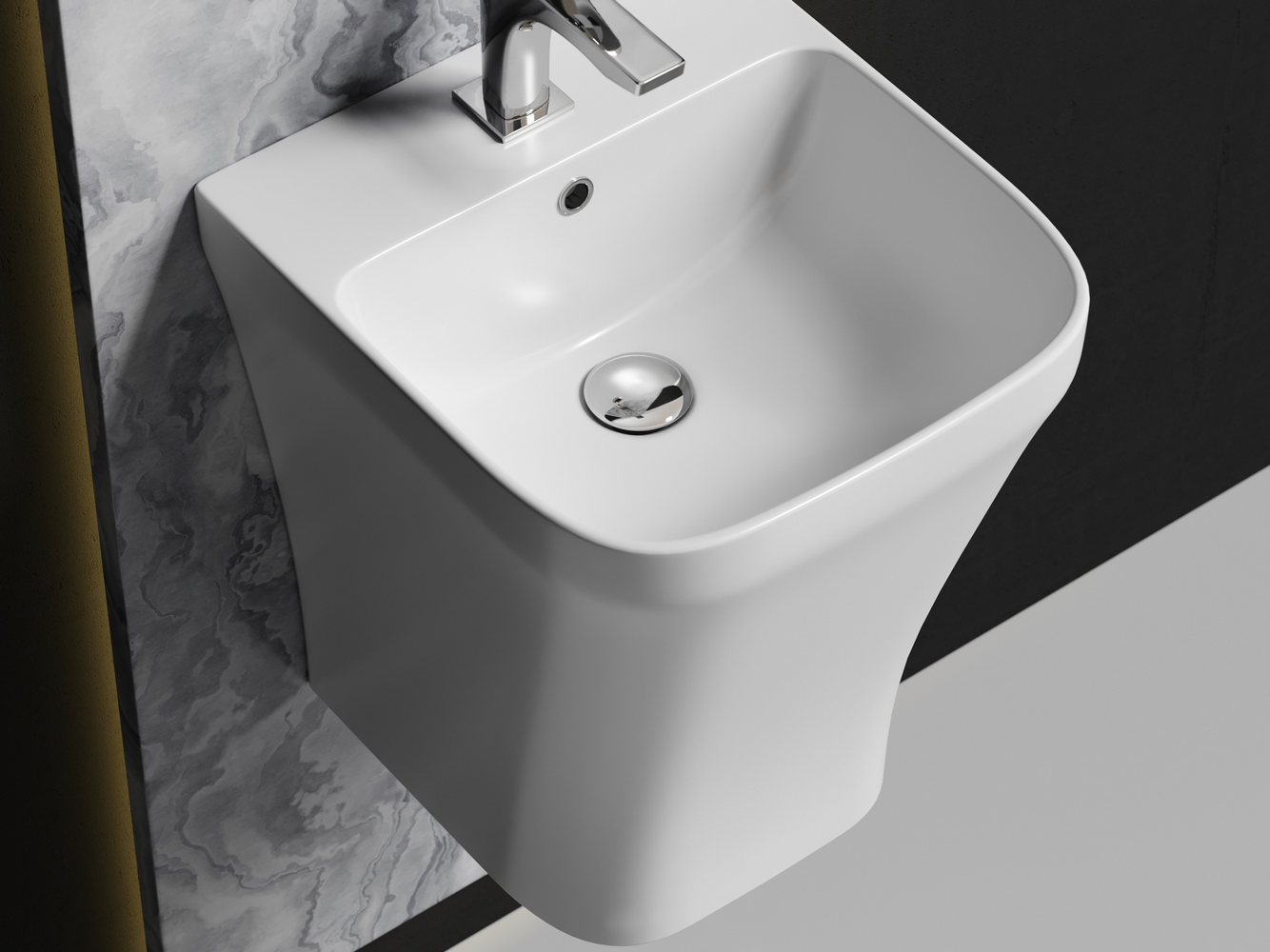 Фото Раковина Ceramicanova Dion CN6067 напольная 36,5 × 40 × 45,5 см, белый глянцевый