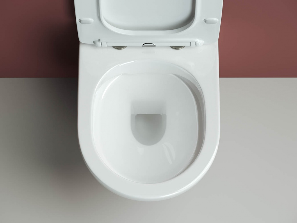 Фото Унитаз Ceramicanova Forma CN3009 безободковый с сиденьем подвесной, белый глянцевый