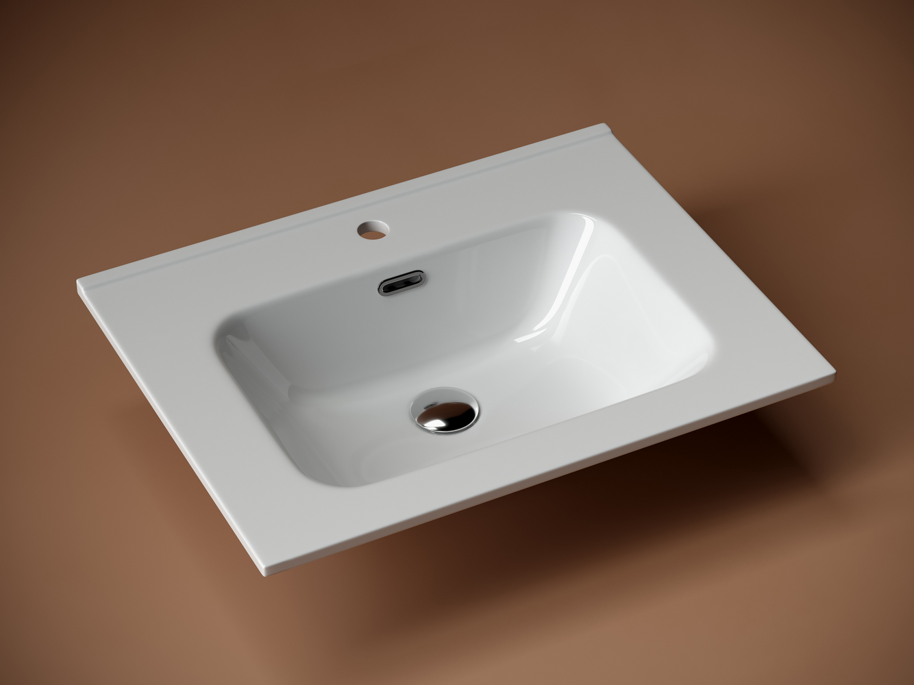 Фото Раковина Ceramicanova Element CN7001 мебельная 61 × 46,5 × 18 см, белый глянцевый