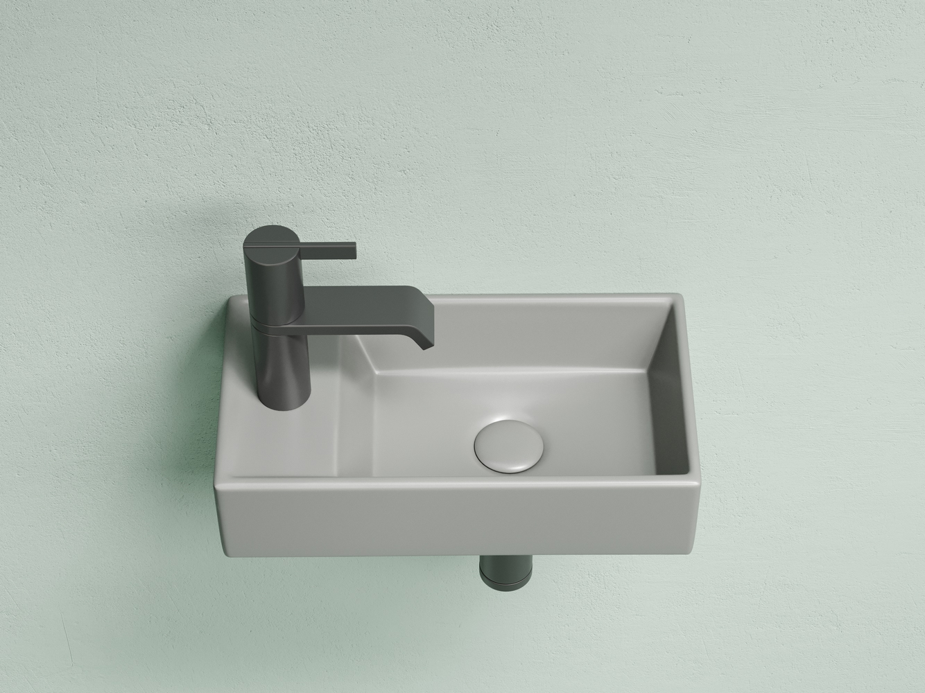 Фото Раковина Ceramicanova Element CN6051RMH подвесная 40,7 × 21,7 × 10 см, антрацит матовый