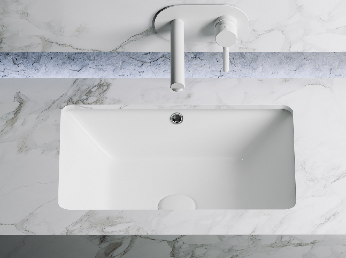 Фото Раковина Ceramicanova Element CN6045 встраиваемая под столешницу 55 × 40 × 18,5 см, белый глянцевый