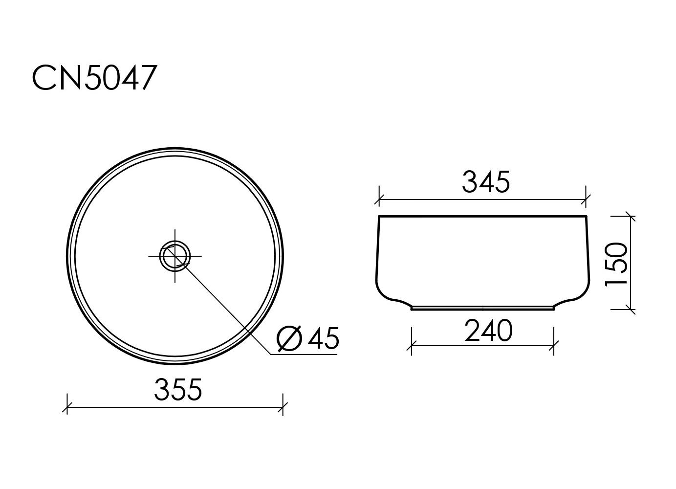 Фото Раковина Ceramicanova Element CN5047 накладная 35,5 × 35,5 × 15 см, белый глянцевый