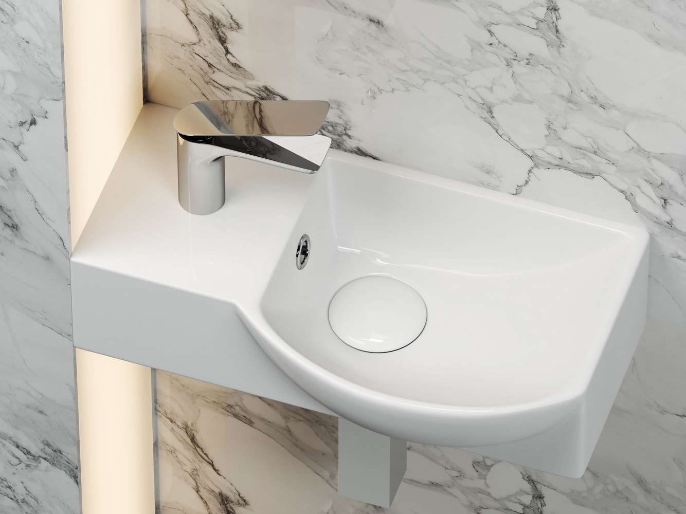 Фото Раковина Ceramicanova Element CN6039R подвесная 40 × 22 × 12 см, белый глянцевый
