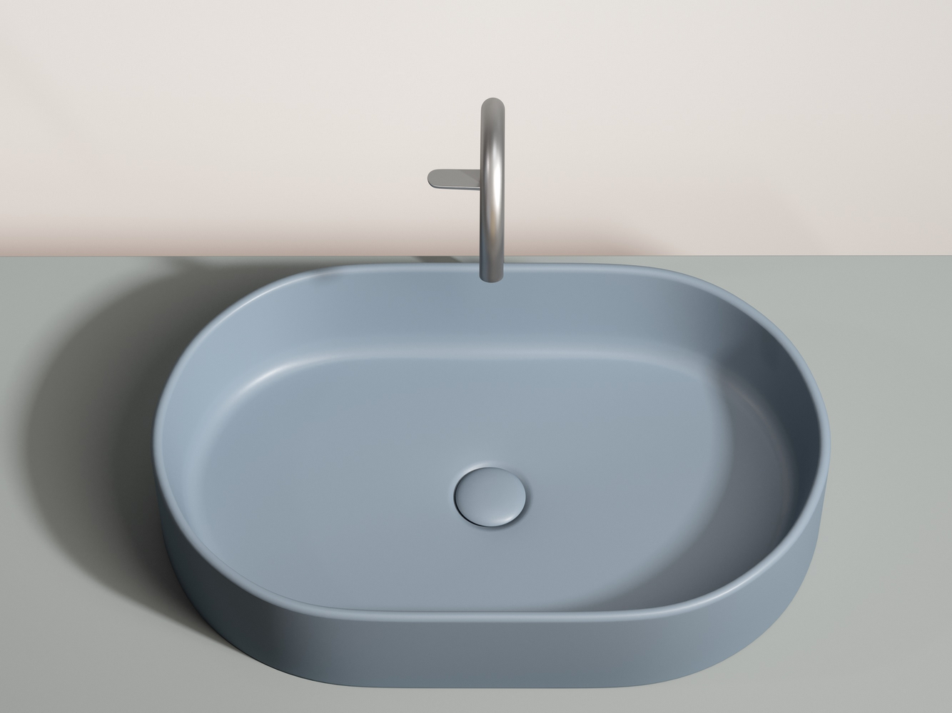 Фото Раковина Ceramicanova Element CN6048MHL накладная 60 × 38,5 × 12,2 см, серо-голубой матовый