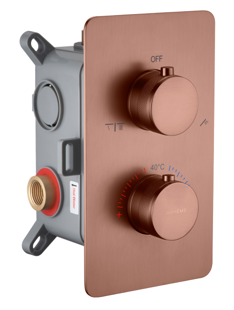 Фото Смеситель для душа Boheme Cell 134-2-BRB термостат на 2 потока бронза браш