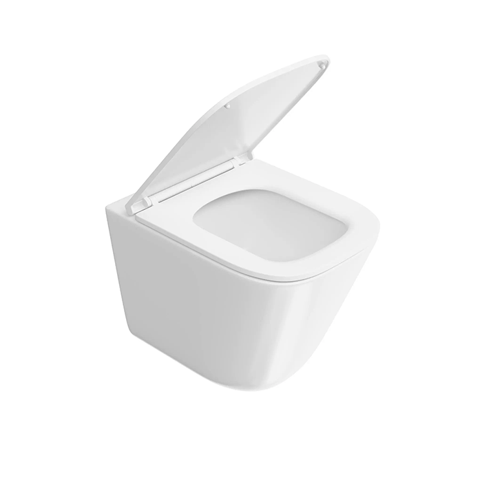 Фото Унитаз подвесной укороченный Kerama Marazzi Cubo CU.T.wc.02, с сиденьем, белый глянцевый