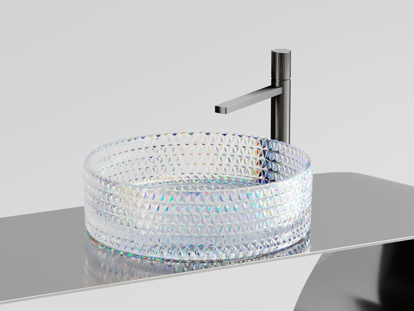 Фото Раковина Ceramicanova Cristal CN6059 накладная 36 × 36 × 11,2 см, неон глянцевый