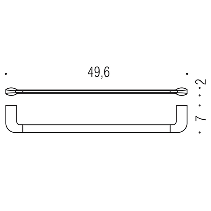Фото Полотенцедержатель Colombo Trenta B3010.NM подвесной черный матовый L 49 см