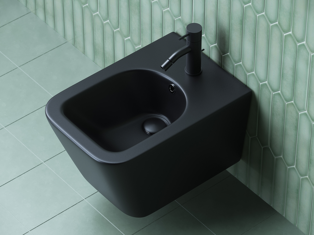 Фото Биде Ceramicanova Metric CN3008MB подвесное, черный матовый